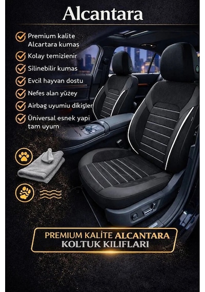 Fiat Fullback Double Cab Sx 2.4d 154 Hp Awd 2017 Uyumlu Kumaş Alcantara Oto Koltuk Kılıfı Beyaz