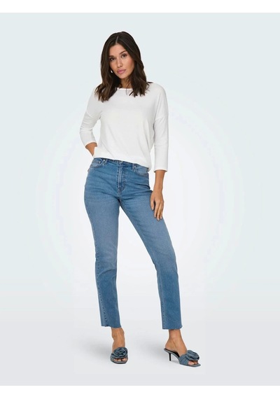 Only 15157920 Genis Yaka Dirsek Kol Kadın Body - Ekru Ekru
