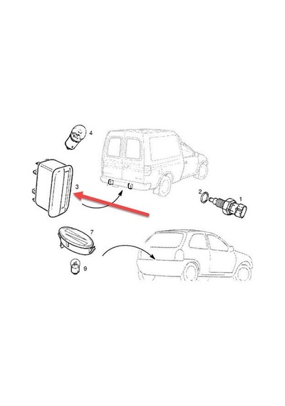 Opel Combo Plaka Lamba 1993-2002 90512270 754k4199 1.7, 1.4