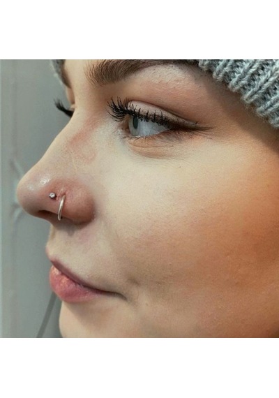 8 Mm Silver Cerrahi Çelik Düz Halka Tragus Piercing Helix Kıkırda Renkli