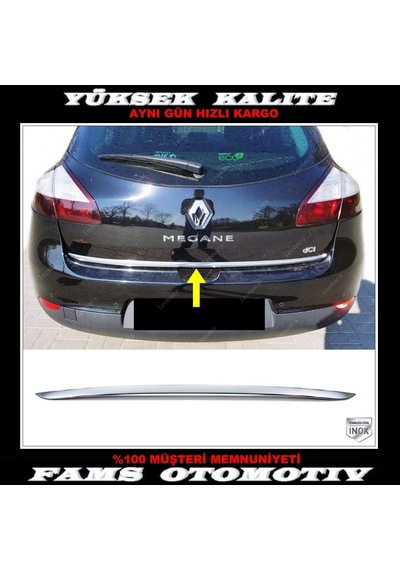 Renault Megane 3 Krom Bagaj Alt Çıtası 2008-2016 P. Çelik Hb