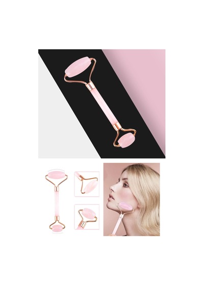 Pembe Gül Kuvars Taşı Çift Başlıklı Rose Quartz Roller Pembe Kuvars Roller Karışık