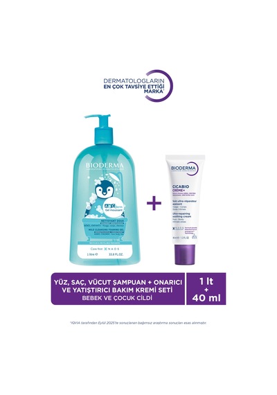 Onarıcı, Yatıştırıcı Bakım Kremi & Bebek Ve Çocuk 1 Lt Yüz, Saç, Vücut Şampuanı 2'li Set - 665889942