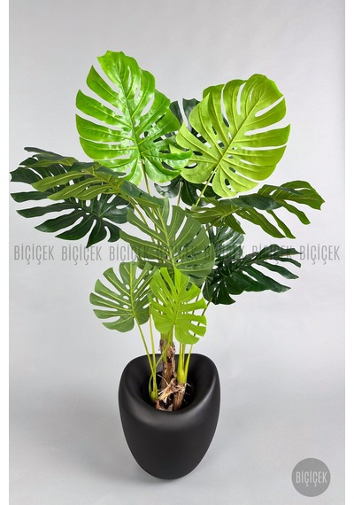 Yapay Monstera Ağacı Deve Tabani 170 Cm Mocha Lale Saksıda Kahverengi