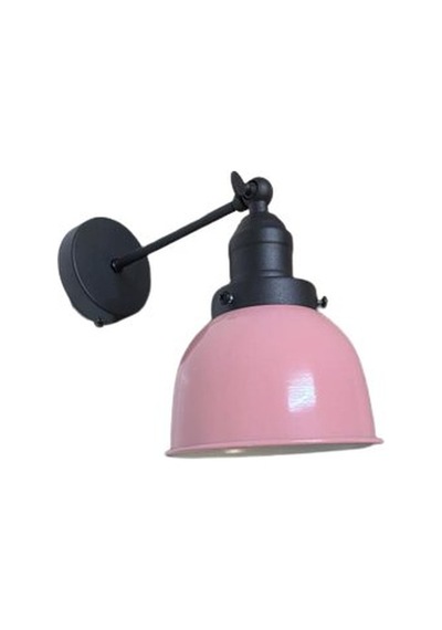 Rsylight Retro Metal Dekoratif Rustik Pembe Mafsallı Duvar Aplik Siyah