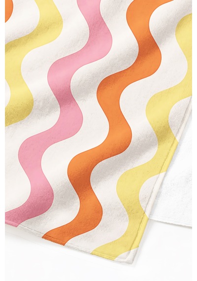 Retro Dalgalı Çizgili Plaj Havlusu - Bohem Modern Turuncu Sarı Pembe Hızlı Kuruyan Mikrofiber Havlu Gölgeli Tınısı Retro Dalgalı Çizgili Plaj Havlusu - Bohem Modern Turuncu Sarı Pembe Hızlı Kuruyan Mikrofiber Havlu Gölgeli Tınısı