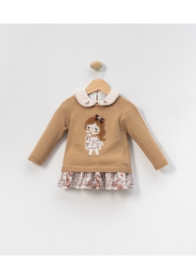 Xo Kids Kız Çocuk Elbise 6-36 Ay 4018 Camel