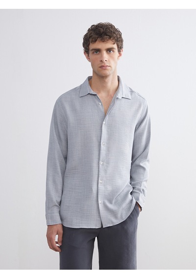 Lcw Vision Gri Regular Fit Uzun Kollu Erkek Gömlek