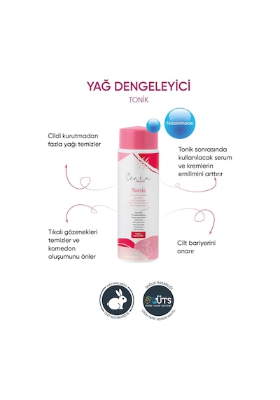C'enta Beauty Karma ve Yağlı Ciltler İçin Arındırıcı ve Yağ Dengeleyici Tonik 200 ML