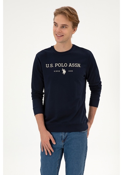 U.S. Polo Assn. Erkek Regular Fit Bisiklet Yaka Lacivert İnce Basic Sweatshirt 50313743-VR033