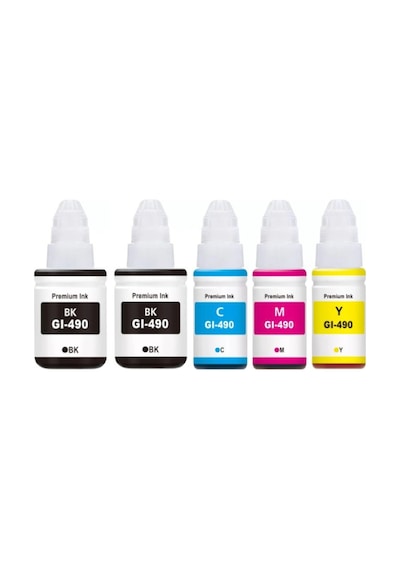 Duruink Canon Pixma G3410 Gı-490 Uyumlu Mürekkep Seti 2x135ml Siyah + 3x70ml Renkli
