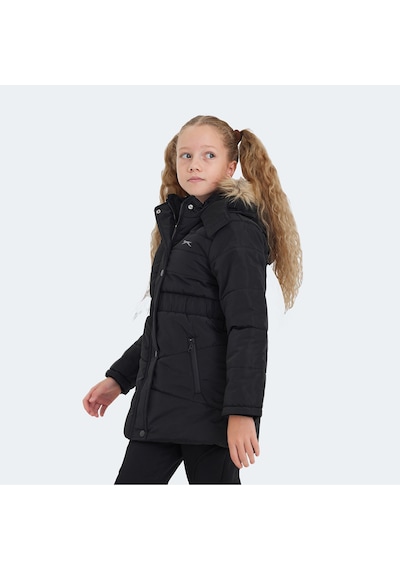 Slazenger CANDY Çocuk Kapüşonlu Siyah Mont & Kaban