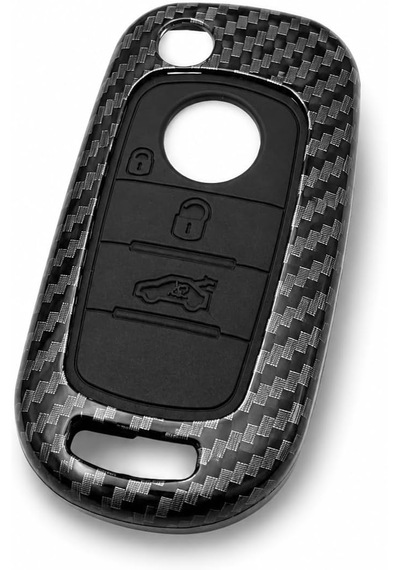 Autohan Keys Fiat Egea Uyumlu Karbon Anahtar Kılıfı, 3 Buton, Siyah