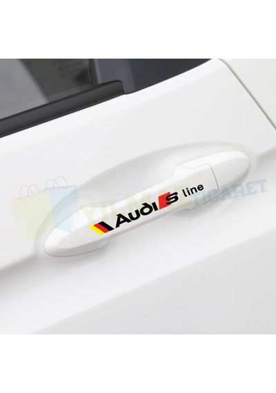 Audi S Line Logo Ayna Jant Kapı Kolu Oto Sticker Yapıştırma 4 Ad