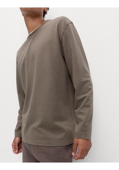 Marks & Spencer Saf Pamuk Dokululu Pijama Üstü T07005134 Kahverengi
