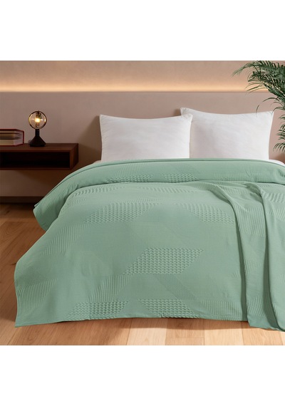 Maxstyle Spring %100 Pamuk Tek Kişilik Pike Çağla 180x230 Cm Renkli