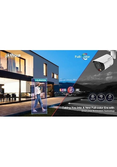 Dahua Hac-b1a21-u-ıl-a 2 Mp 3.6mm 4in1 Fullcolor Hdcvı Bullet Kamera Akıllı Işık