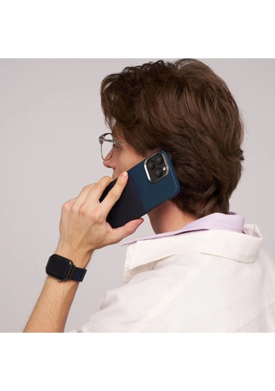 Apple Uyumlu iPhone   16 Kılıf   Magsafe Özellikli Aramid Fiber Pitaka Tactile Woven Starpeak Serisi Over The Horizon