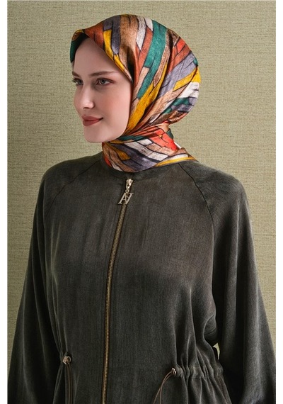 Armine Saf İpek Sura Eşarp 9612d 82 Bronz Kiremit