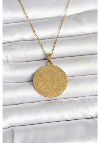 316l Çelik Gold Renk Ayetel Kürsi Yazılı Kolye Karışık Renk