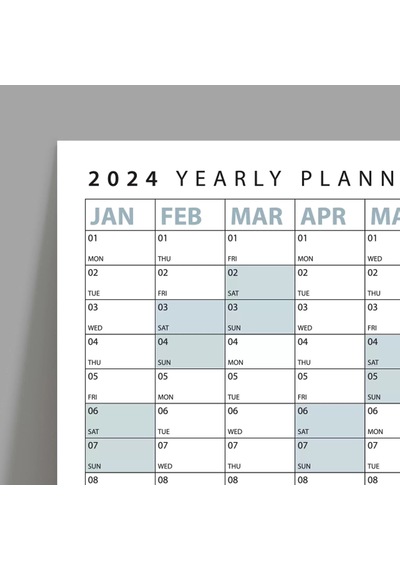2026 Yıllık Planlayıcı Poster Takvim, Mavi Planlayıcı Takvim, Okul Takvimi, Duvar Takvimi
