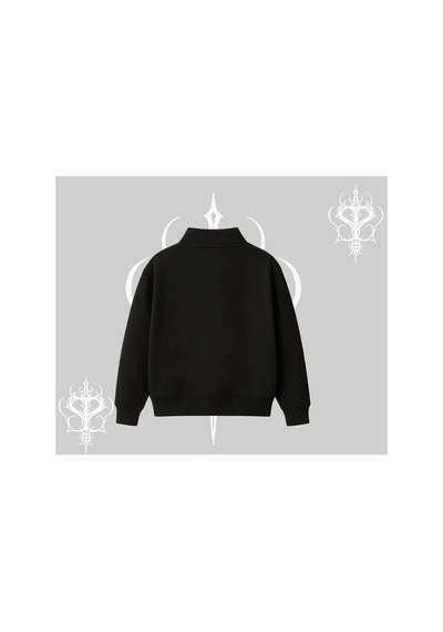 Tarzsokak Beyaz Yarım Fermuarlı Sweatshirt Sp55der Siyah