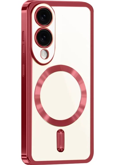 Newface Samsung Galaxy Uyumlu S25 Edge Kross Magneticsafe Kapak - Kırmızı Diğer