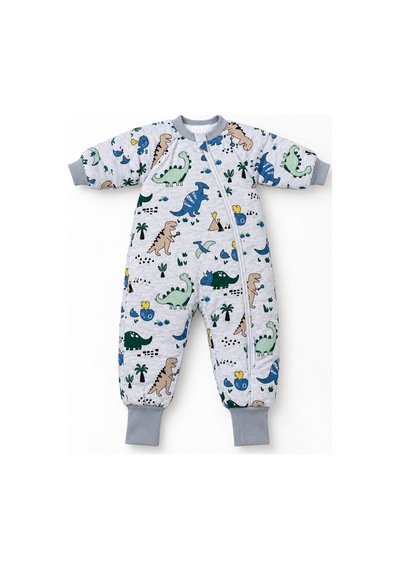 Babyhola 2.5 Tog Yorgan Gerektirmeyen Kalın Elyaf Dolgulu Çocuk Uyku Tulumu Pamuk Astarlı Unisex 6020 Füme