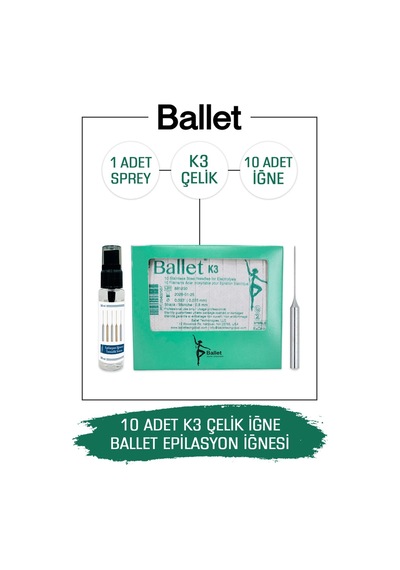 Ballet K3 Gümüş Epilasyon İğnesi Çelik İğne 10'lu