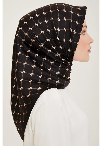 Belli Saf Twill İpek Eşarp 4006d Siyah