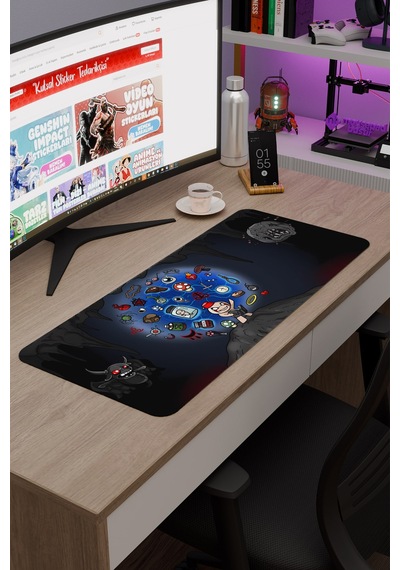 Binding Of Isacc Kaymaz Dikişli Kauçuk Oyuncu Mousepad V5 - 70x30 Xl Gaming Mouse Pad Fare Altlığı