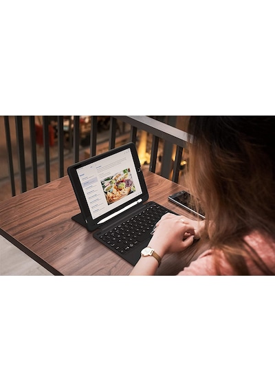 Zagg Slim Book Go 12.9" 3.Nesil Apple Uyumlu iPad  Pro Klavyeli Kılıf Ingilizce