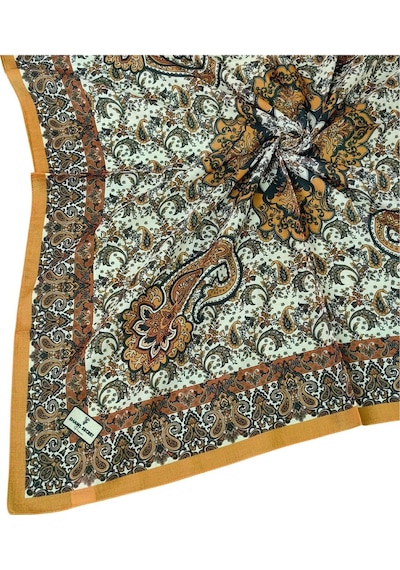 Mim Eşarp Prime Pamuk Etnik Desenli Eşarp 90x90 Cm Tarçın