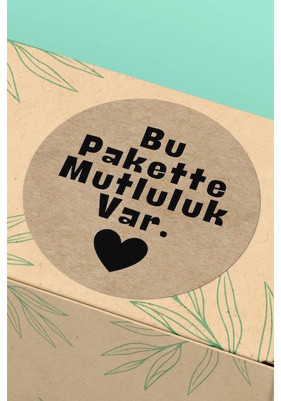 Bu Pakette Mutluluk Var Kraft Sticker 3x3cm St2308 Çok Renkli