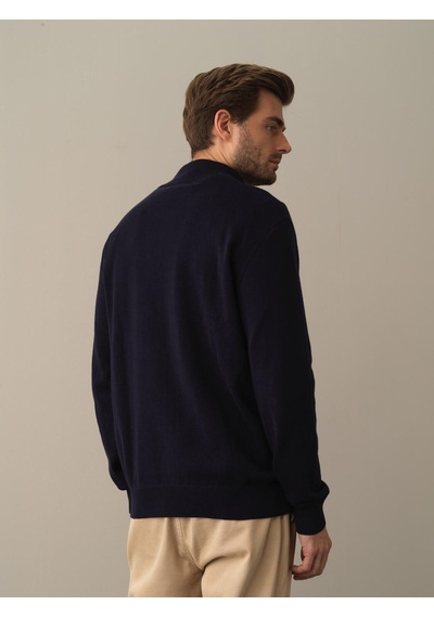 Xint Lacivert Regular Fit Yarım Balıkçı Yaka Pamuklu Hırka 801661