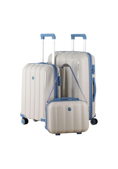 Mçs Group Mçs Polipropilen 3'lü Valiz Seti Orta & Kabin & Makyaj V305 Kemik/sky Blue