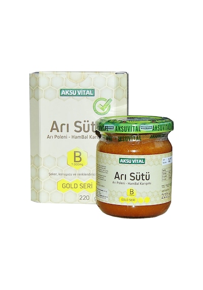 Aksu Vital Gold B 7.000 MG Arı Sütü Arı Poleni Bal Karışımı 220 G