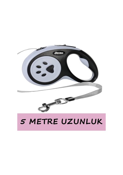 Gobypet Makaralı Tasma, 5 Metre İp Otomatik Tasma, Otomatik Şerit Köpek Gezdirme Tasması, Köpek