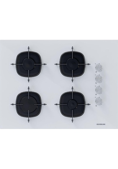 Silverline CS5665W01 - 3490 OSLO 2'li Beyaz Cam Ankastre Set