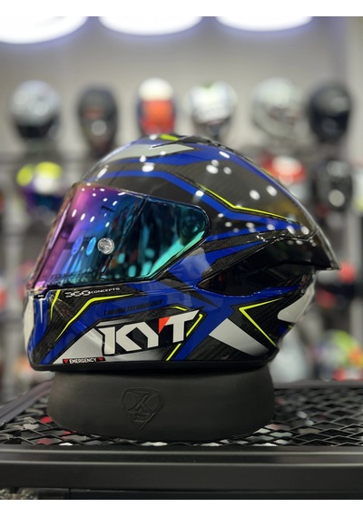 Kyt NZ-Race Carbon +1 Irıdyum Vizör Motosiklet Kaskı Mavi