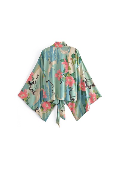 Fashion Cocktail Yeşil Japon Turna Kuşu Desenli Bağlamalı Ipeksi Bohem Kimono Geniş Kol Bluz Crop Yeşil Yeşil Fashion Cocktail Yeşil Japon Turna Kuşu Desenli Bağlamalı Ipeksi Bohem Kimono Geniş Kol Bluz Crop Yeşil Yeşil