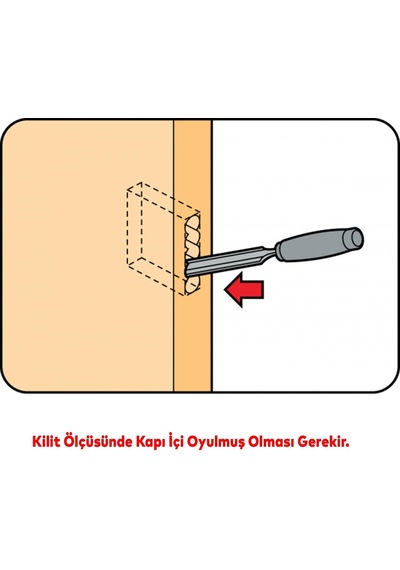 Banyo Wc Sessiz Kapı Gömme Kilidi 45 Mm İç Silindirsiz Barelsiz Dayanıklı Metal Kilit Mekanizma