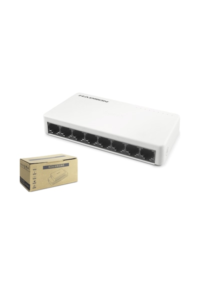 Ethernet Switch 8 Port 10/100 Mbps - Beyaz Hdx1366