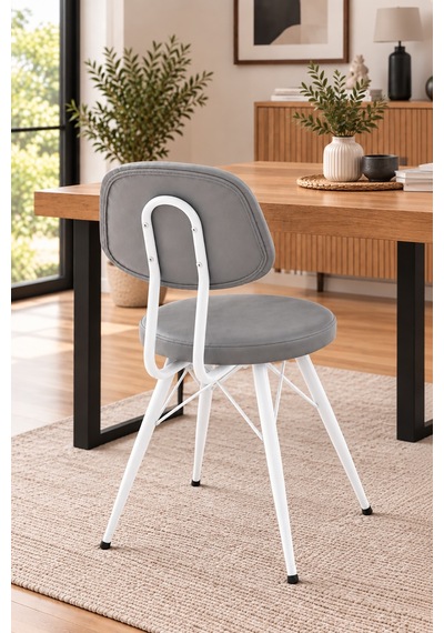 4 Adet Ece Metal Sandalye Cafe,restaurant,mutfak,salon,yemek Odası Sandalyesi Beyaz
