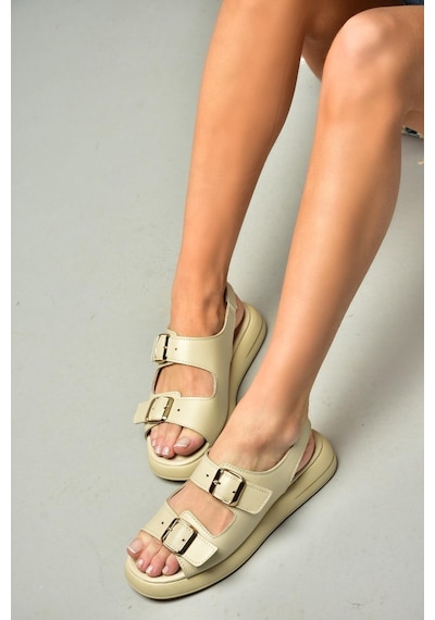 Fox Shoes S518108309 Bej Kadın Sandalet Bej