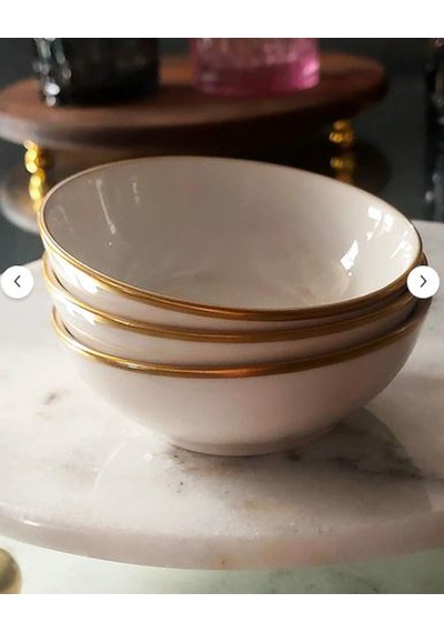 Regna Home Fine Living Anka Yaldızlı Hurmalık- Çerezlik-kahvaltılık - Sosluk-6lı Kase Set Beyaz