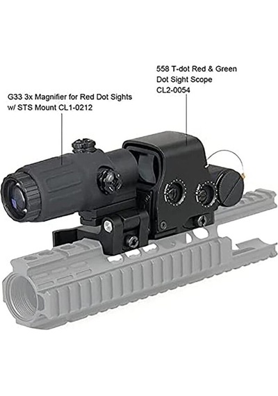558 G-43 Taktikal Profesyonel Reddot Ve Yakınlaştırıcı Magnifier Siyah