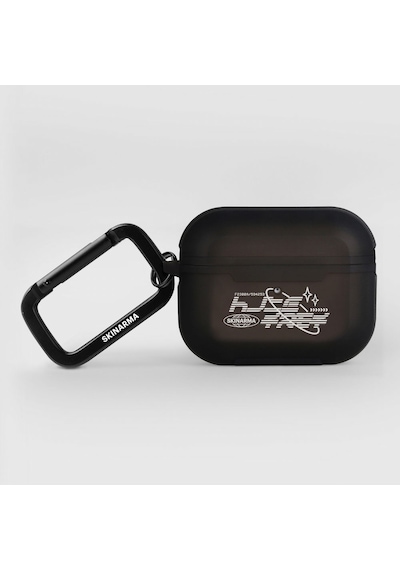 Apple Uyumlu AirPods Pro 2 Kılıf Skinarma Transparan Mat Tasarım Kinzoku Kılıf Siyah