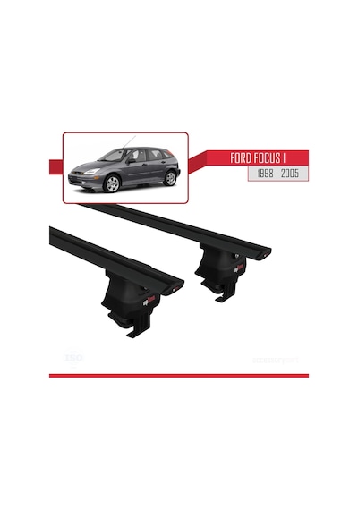Ford Focus I 1998-2005 Arası İle Uyumlu Ace-4 Ara Atkı Tavan Barı Siyah