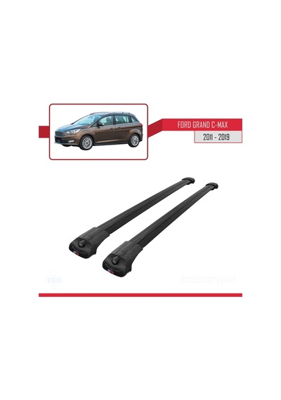 Ford Grand C-max 2011-2019 Arası İle Uyumlu Ace-1 Ara Atkı Tavan Barı Siyah
